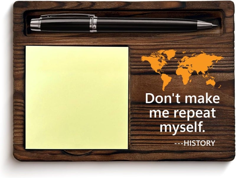 YGBF History Teacher Gifts for Men Women, Gifts for History Teacher Lovers Birthday Back to School, Don't Make Me Repeat Myself Sticky Note Holder Classroom Office Decor - Image 1